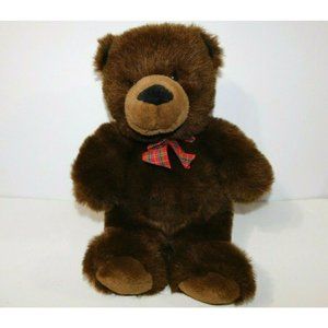 GUND McIntosh MAC The Bear Who Fights Cancer Teddy Plaid Bow 17" Plush Stuffed